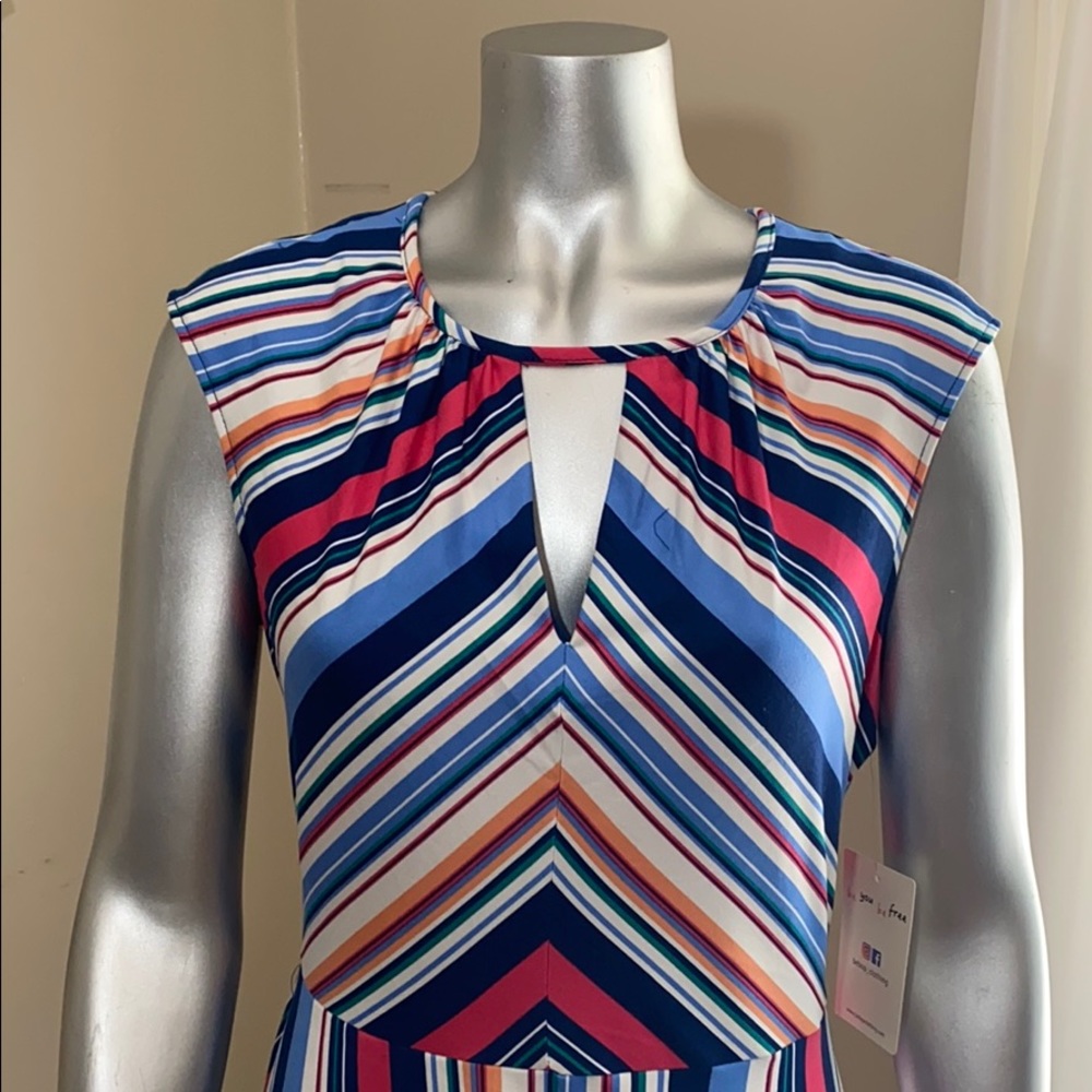 Striped  pink and blue Dress